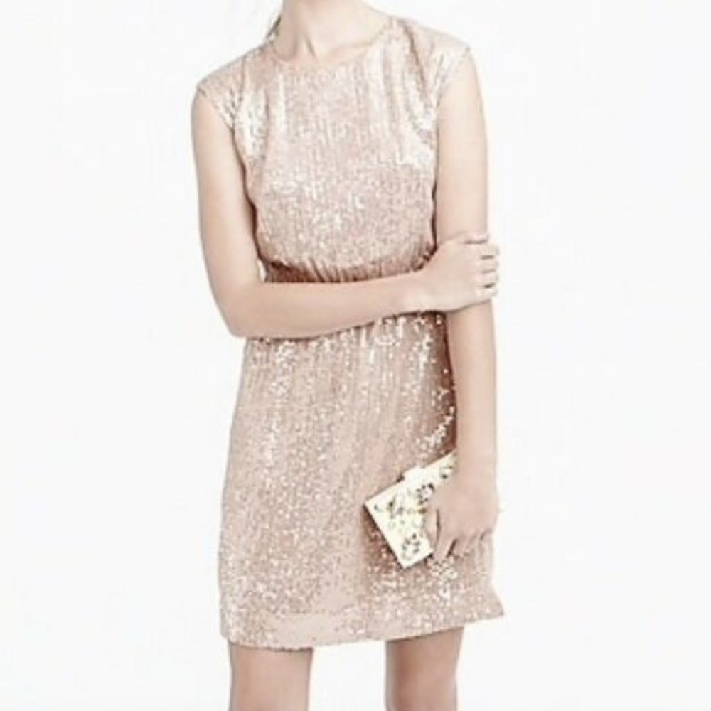 NWT J.Crew Cap-Sleeve Sequin Dress